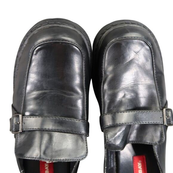 Unionbay Shoes Womens 7 Chunky Clog Loafers Slip On Buckle Strap Y2k 90s Black - Picture 12 of 16